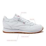 Reebok Classic Leather Sneakers in White/Grey