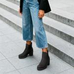 DREAM PAIRS Women's Black PU Ankle Boots 8 US