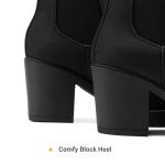 DREAM PAIRS Women's Black PU Ankle Boots 8 US