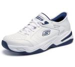 Skechers Men's Durham Slip-On Sneaker, White/Navy