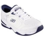 Skechers Men's Durham Slip-On Sneaker, White/Navy