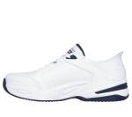 Skechers Men's Durham Slip-On Sneaker, White/Navy