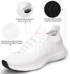 Abboos Women's Lightweight White Memory Foam Sneakers