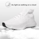 Abboos Women's Lightweight White Memory Foam Sneakers