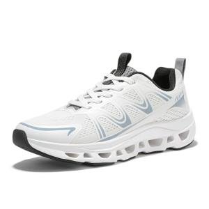 IDIFU Women's Lightweight White Lace-Up Walking Sneakers