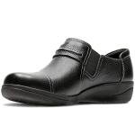 Clarks Women's Black Tumbled Leather Loafers