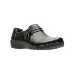Clarks Women's Black Tumbled Leather Loafers