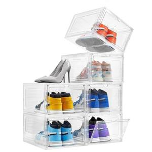 Stackable Clear Shoe Boxes for Sneaker Display - Set of 6