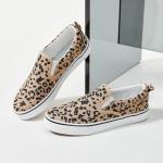 Women's Slip-On Canvas Sneakers in Leopard Print