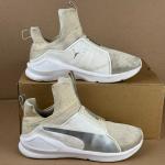 Puma Women's Beige White Slip-On Sneakers US 9.5