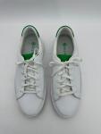 Kizik White Leather Slip-On Sneakers with Green Accents