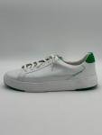 Kizik White Leather Slip-On Sneakers with Green Accents