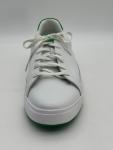 Kizik White Leather Slip-On Sneakers with Green Accents