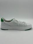 Kizik White Leather Slip-On Sneakers with Green Accents