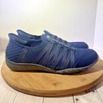 Skechers Women's Breathe Easy Navy Slip-On Sneakers