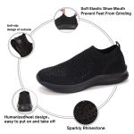 Lucky Step Women's Rhinestone Slip-On Walking Sneakers