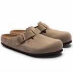 Birkenstock Boston Taupe Suede Clog Shoes