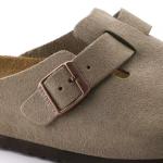 Birkenstock Boston Suede Leather Clog Shoes - Taupe