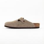 Birkenstock Boston Taupe Suede Clog Shoes