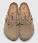 Birkenstock Boston Taupe Suede Clog Shoes
