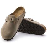 Birkenstock Boston Suede Leather Clog Shoes - Taupe