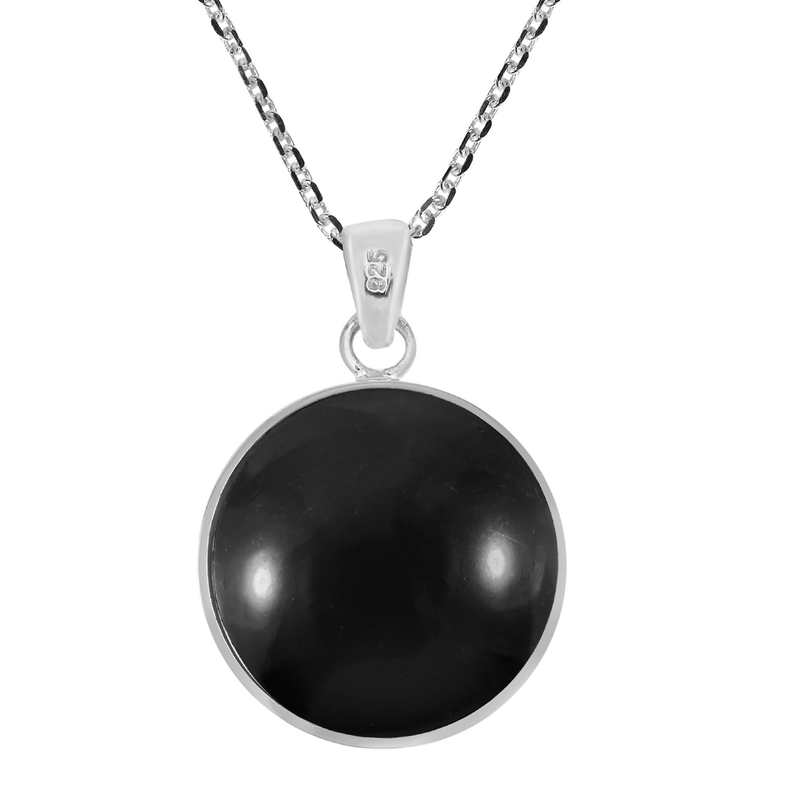 Tree Of Life Black Onyx Silver Pendant Necklace