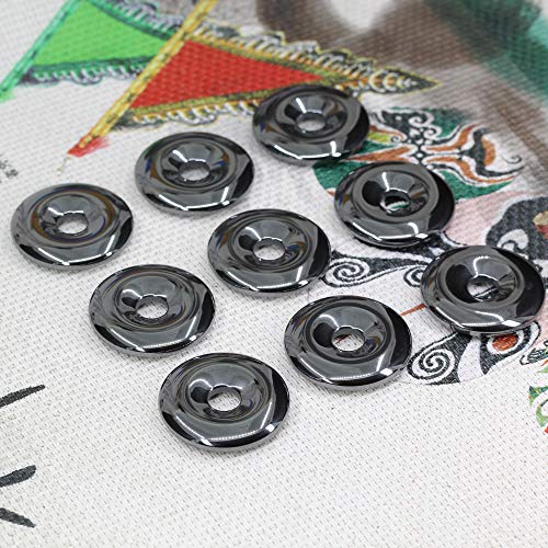 Black Hematite Donut Bead Charm Reiki Pendant Necklace