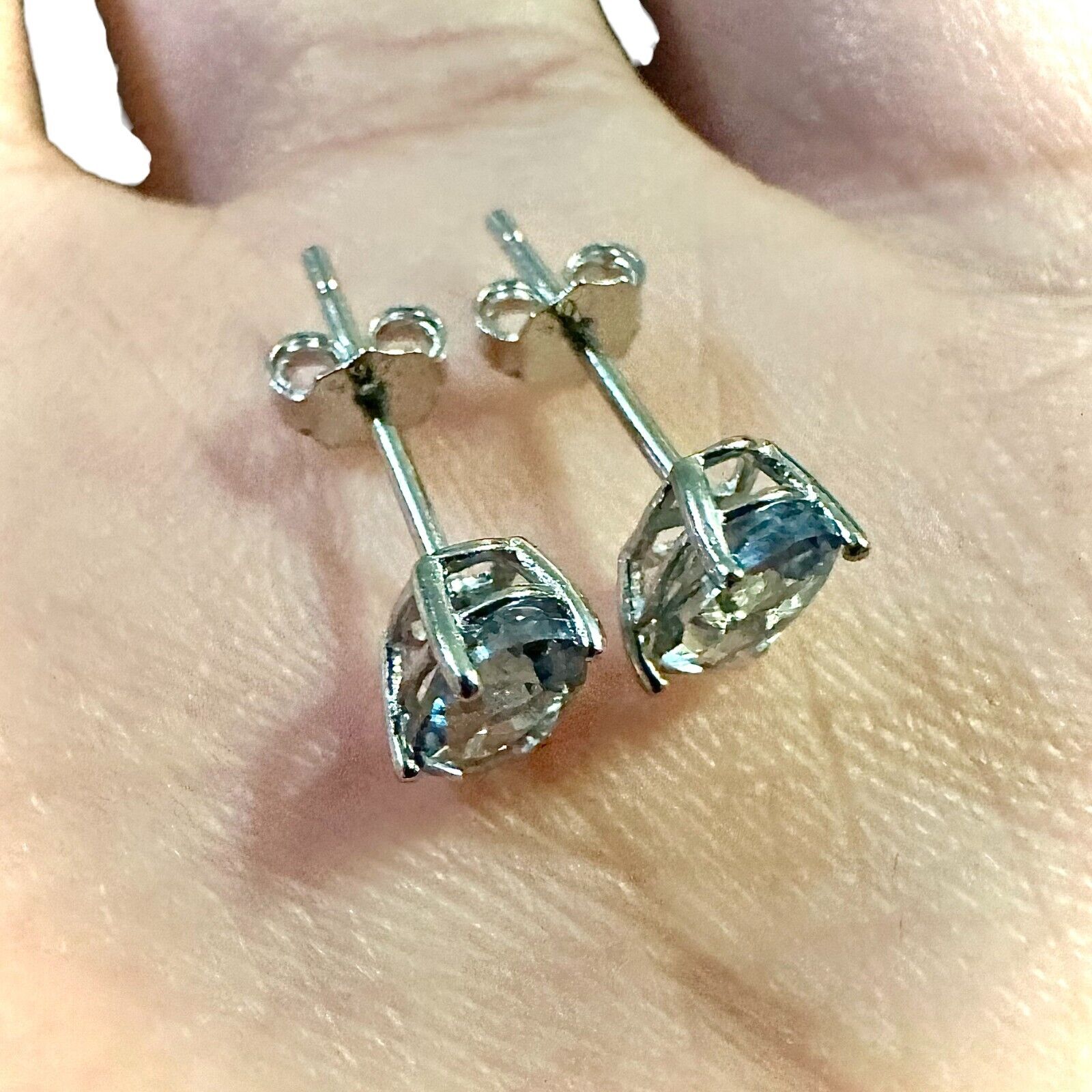 Tanzanite Sterling Silver Oval Stud Earrings for Women