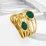 18kt Gold Over Sterling Gemstone Highway Ring