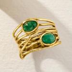 18kt Gold Over Sterling Gemstone Highway Ring