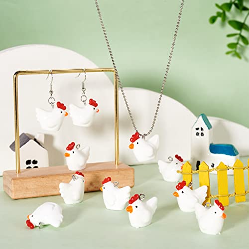 40pcs Mini Chicken Hen Resin Charm Pendants for DIY Jewelry