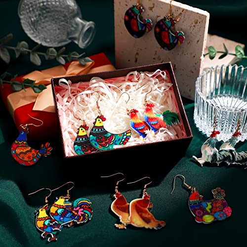 Funny Animal Rooster Earrings - Cute Farm Chicken Jewelry