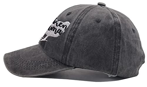 Vintage Washed Denim Chicken Mama Baseball Cap