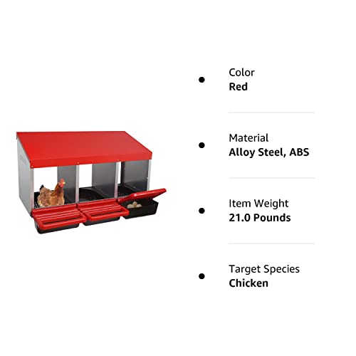 ZenxyHoC 3 Hole Chicken Nesting Box with Perch