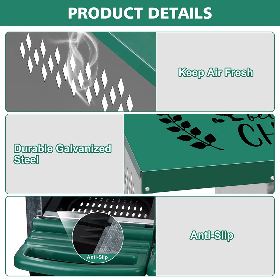 3-Hole Chicken Nesting Boxes with Chicken Perch - Ideal for 3 Chickens