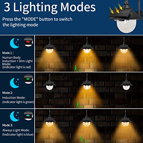 Solar Outdoor Barn Light with Motion Sensor - Vintage Design