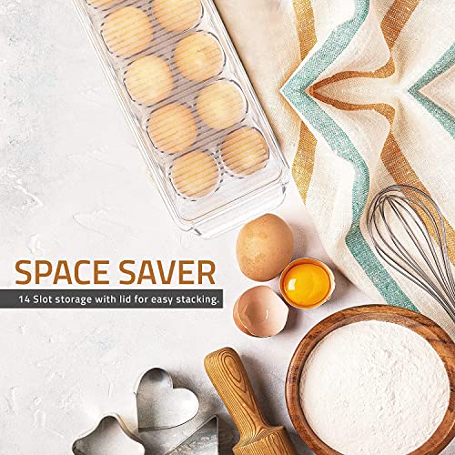 Egg Storage Tray with Lid and Handle - Pack of 2