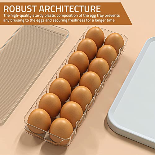 Egg Storage Tray with Lid and Handle - Pack of 2