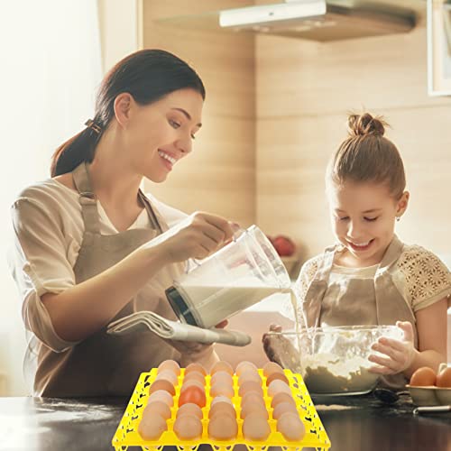 6 Pk Stackable Egg Trays - Durable, Reusable (Yellow)