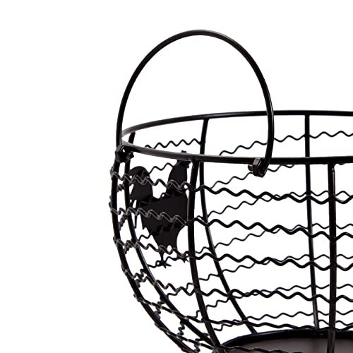 Farmhouse Chicken Wire Egg Basket (Black, 8.2 x 8.2 x 4.9 In)