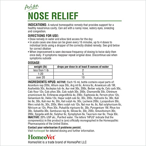 Nose Relief for Chickens and Pet Birds