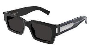 Saint Laurent Women's Square Sunglasses in Black-Crystal-Grey