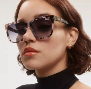 Quay Australia Cat Eye Sunglasses, Milky Tortoise Gradient