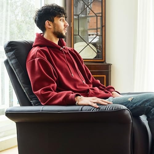 Belffin Black 4-Seater Leather Recliner Sofa