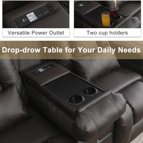 URRED Power Recliner Loveseat with LED Light