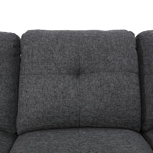 Modern Charcoal Grey L-Shaped Modular Sectional Sofa