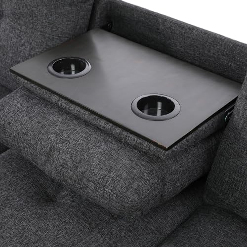 Modern Charcoal Grey L-Shaped Modular Sectional Sofa