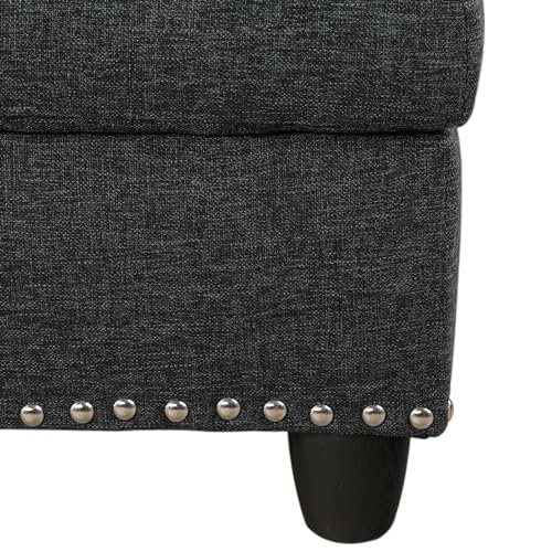 Modern Charcoal Grey L-Shaped Modular Sectional Sofa