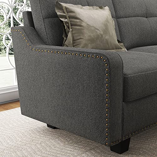 L-Shaped Convertible Sofa with Storage Ottoman