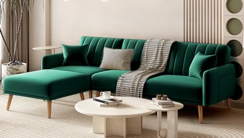 Stylish 105" L-Shaped Velvet Sectional Sofa Set